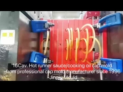 16 lỗ Flip Top Cap Mold PE vật liệu kéo vòng cho chai nước sốt đậu nành